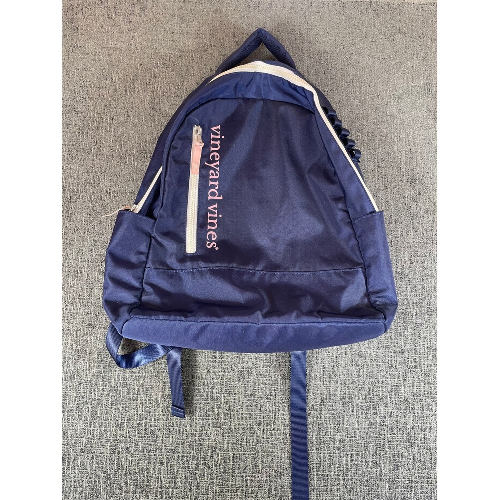 Vineyard Vines Target Navy Blue Pink Backpack School Travel Bag Padded Straps